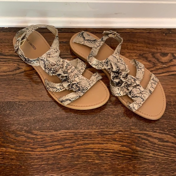 The Limited Ruffled Snake Skin Sandals - Picture 2 of 5